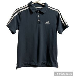 Adidas size 10/12 youth boys gray collared polo.